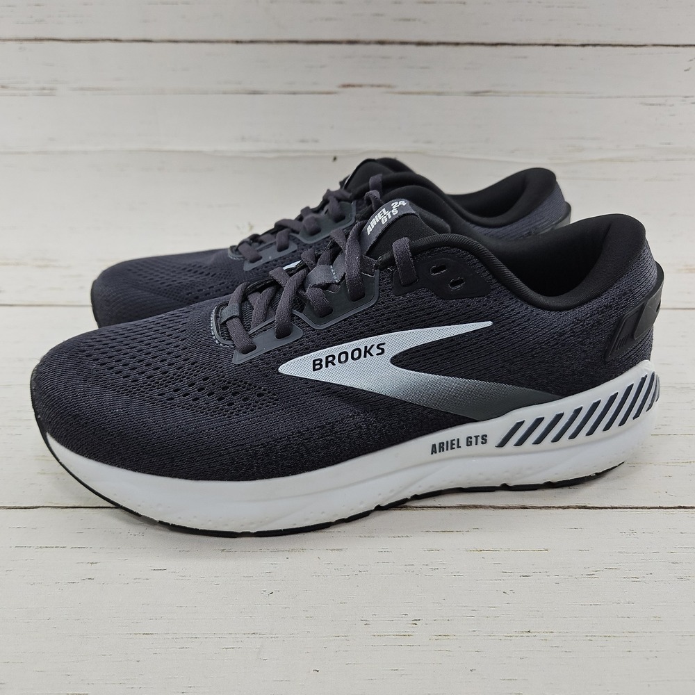 Brooks Ariel GTS 24 Shoes Womens 10 D Wide Black White Stability Road Running